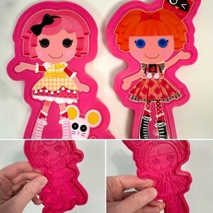 LALALOOPSY Cookie Cutters Let's Bake Cake Toppers Set of 2 MGA Pink Cute 6" Y2K